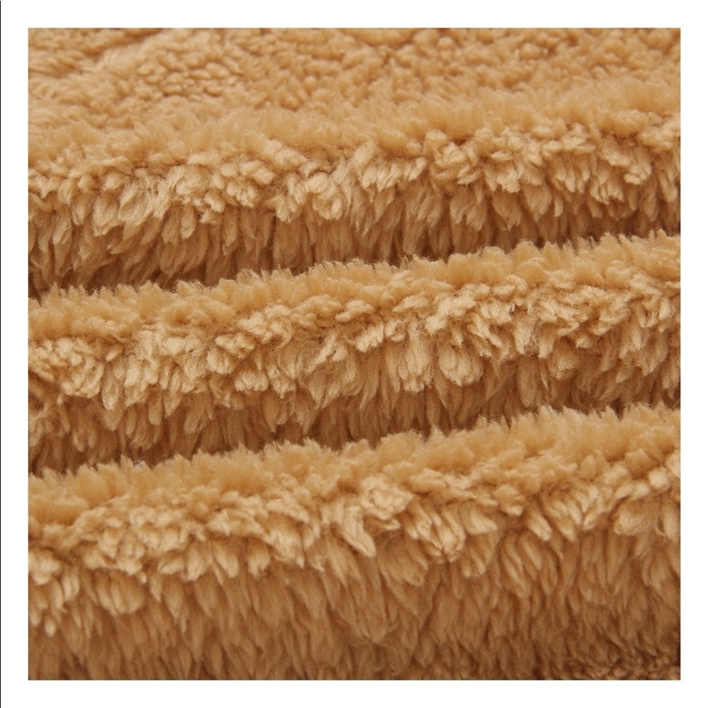 1 Left! Camel Oversized Cozy Teddy Hoodie Sweater - Picture 5 of 6